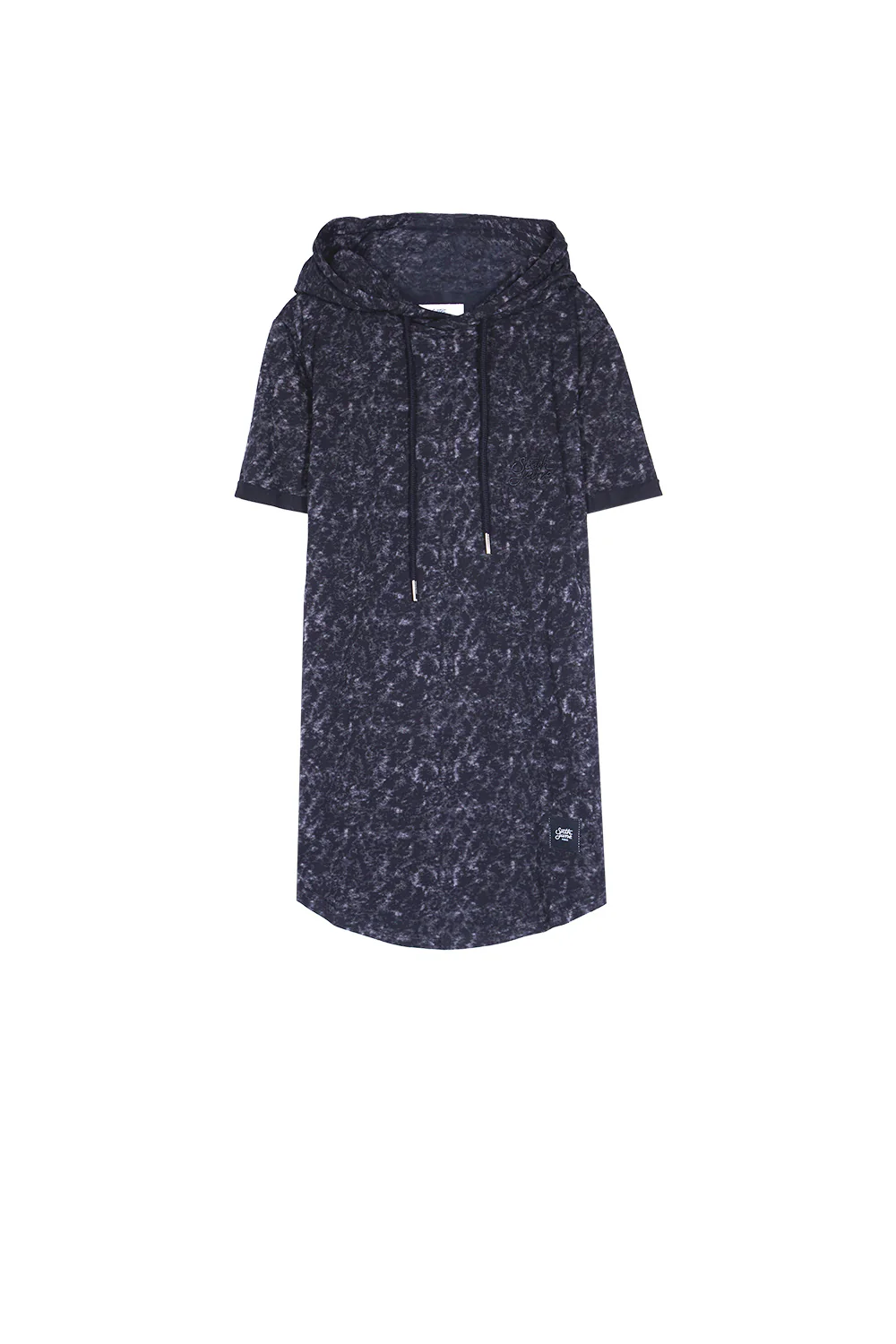 T-shirt capuche moulant tie dye noir