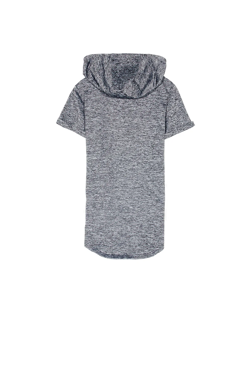 T-shirt capuche stretch chiné gris foncé - Image 7