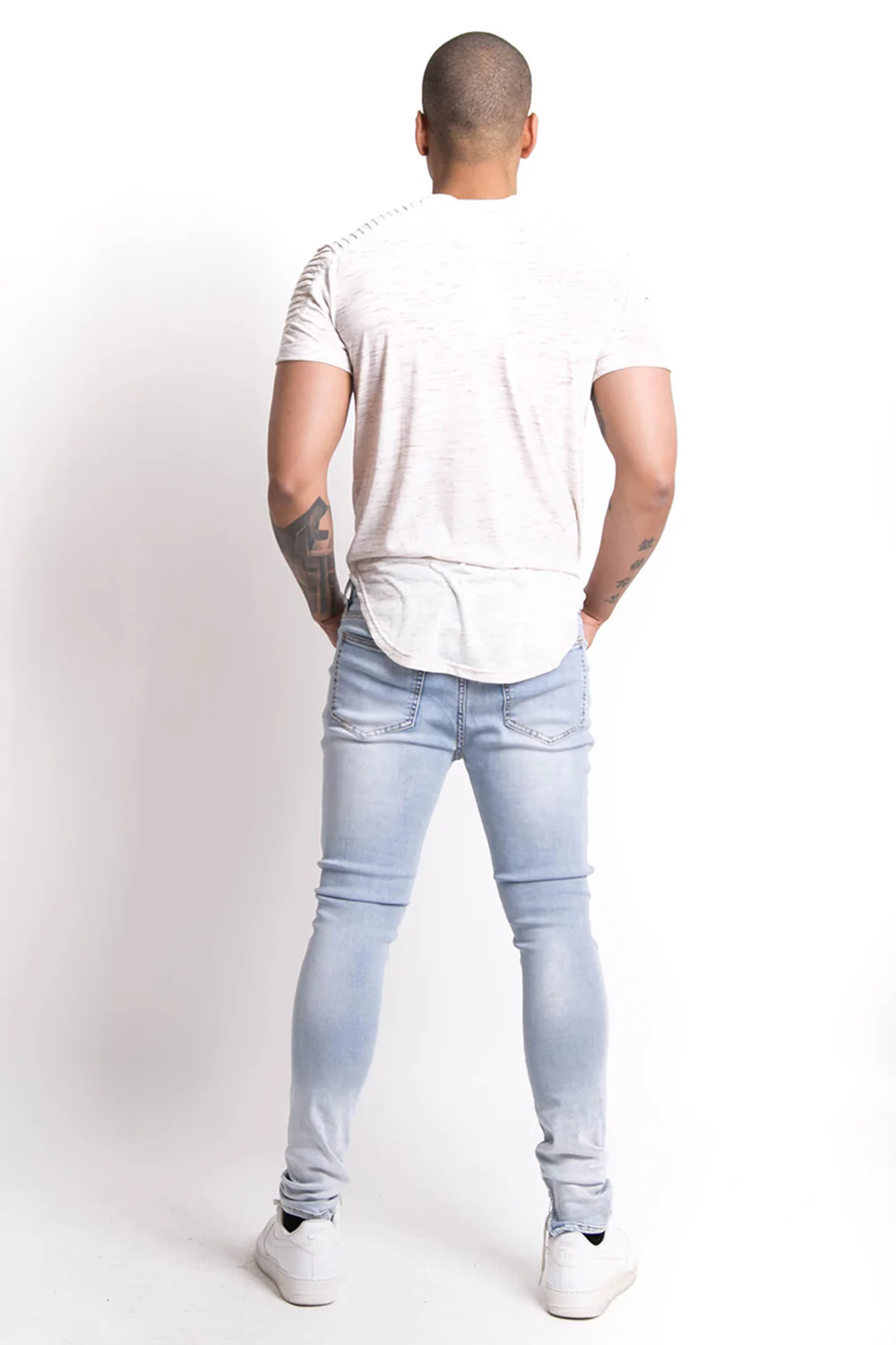 T-shirt chiné biker beige - Image 4