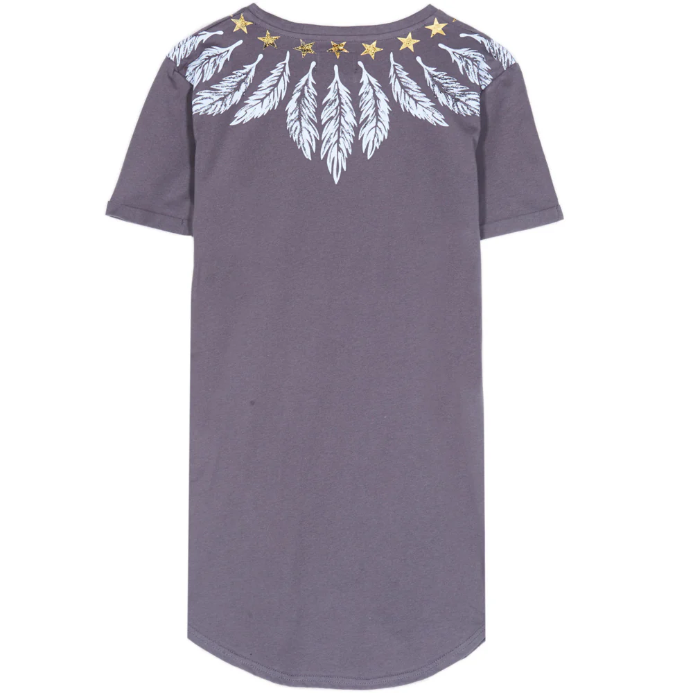 T-shirt col étoiles plumes gris - Image 6