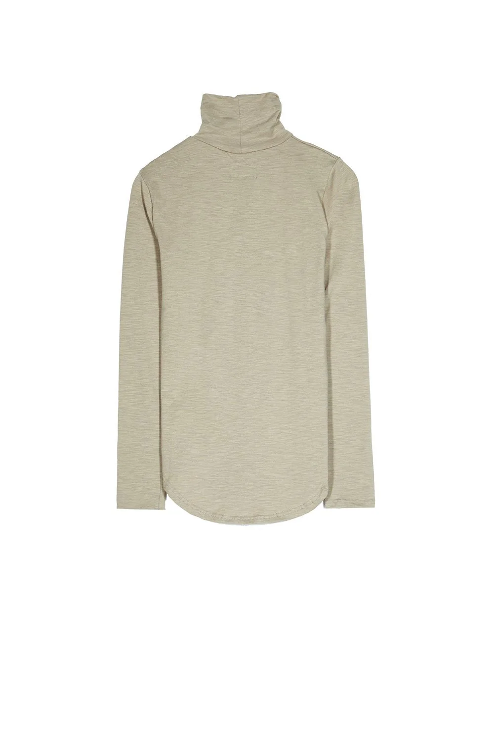T-shirt col roulé moulant logo beige - Image 5