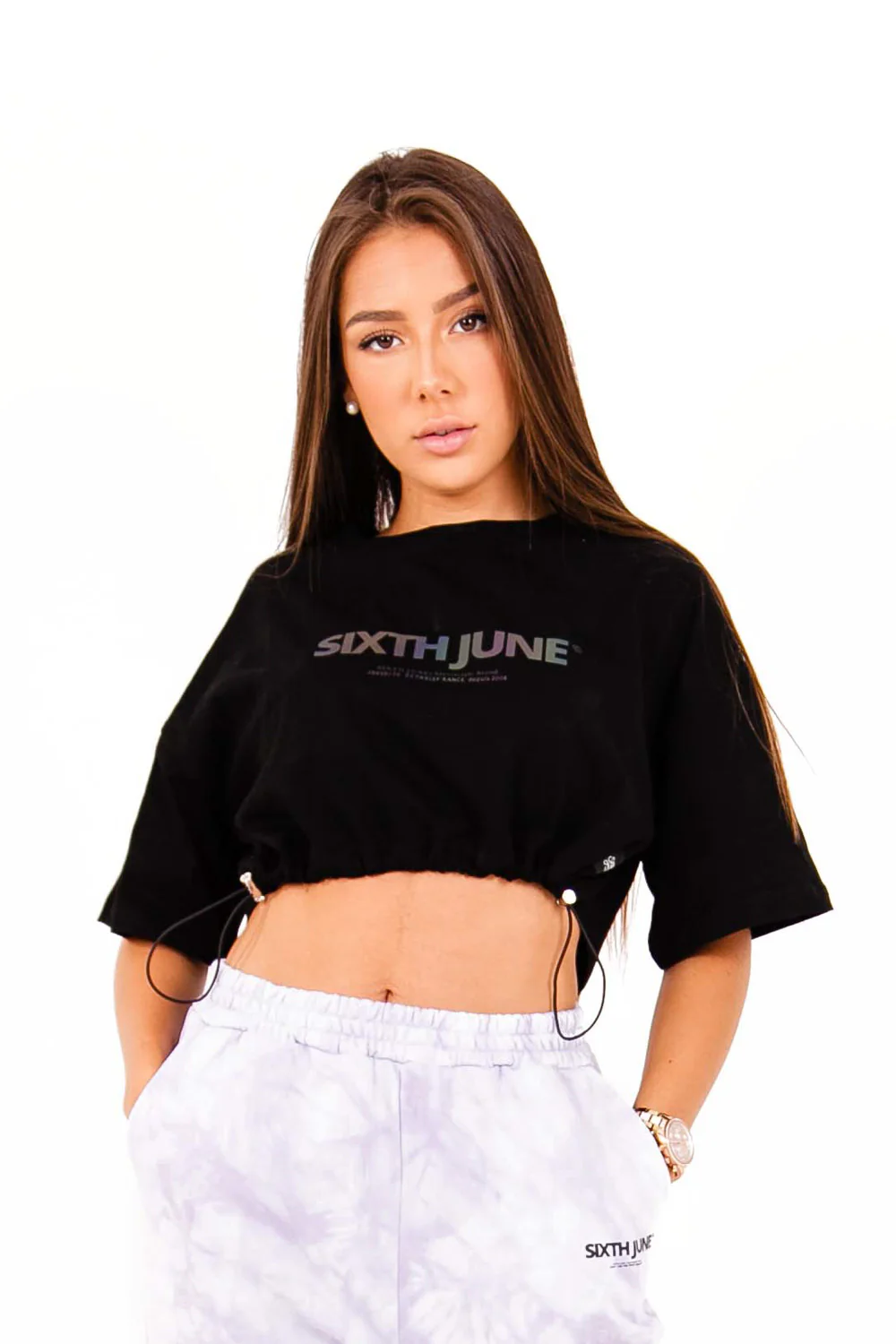 T-shirt court cordons noir