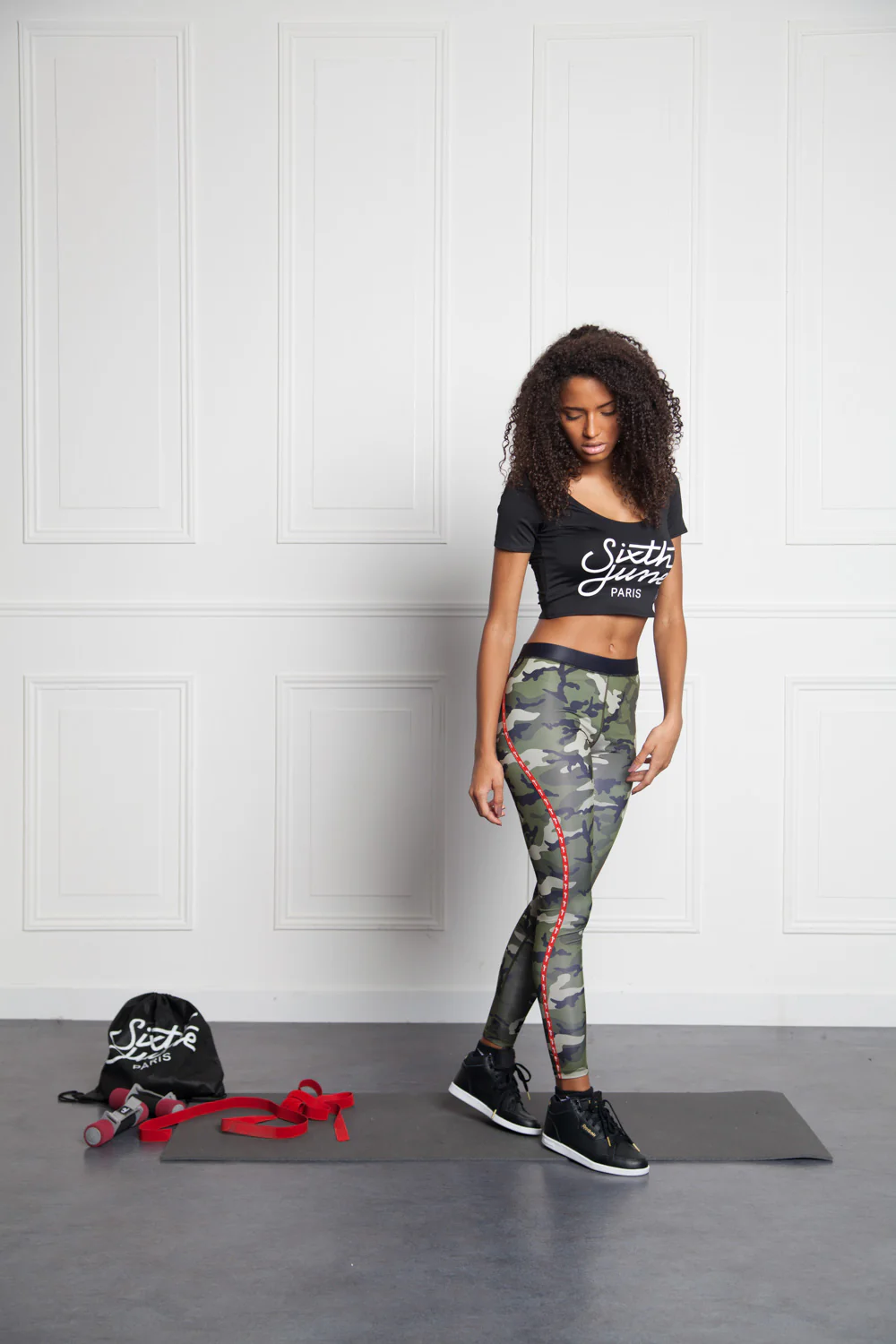 T-shirt court logo Sport noir W2401VTO - Image 3
