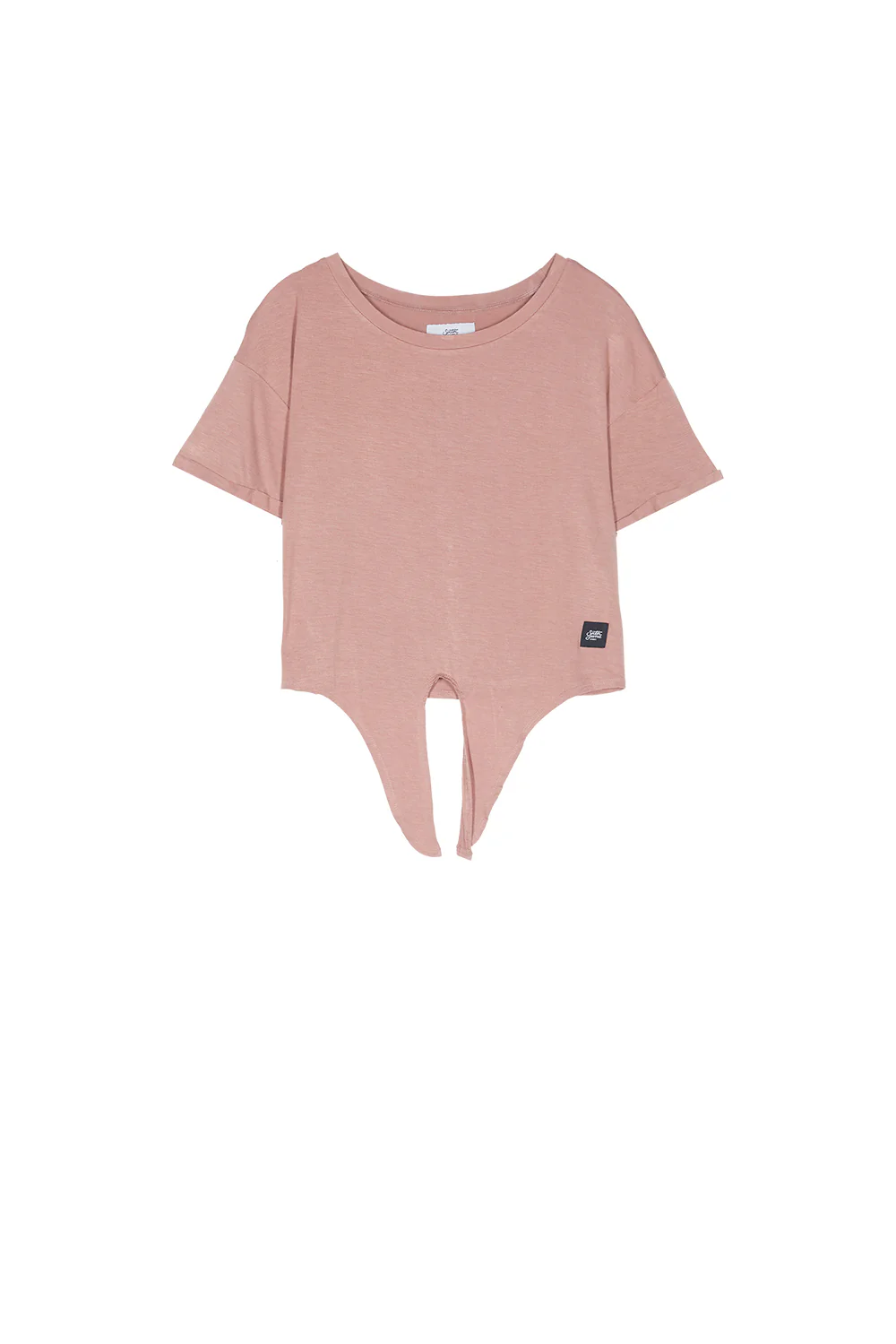 T-shirt crop top noeud beige