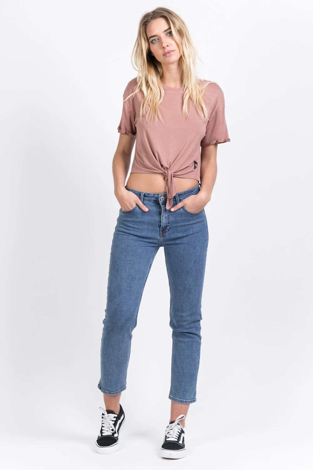 T-shirt crop top noeud beige - Image 2