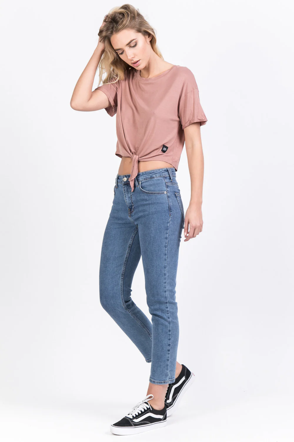 T-shirt crop top noeud beige - Image 4