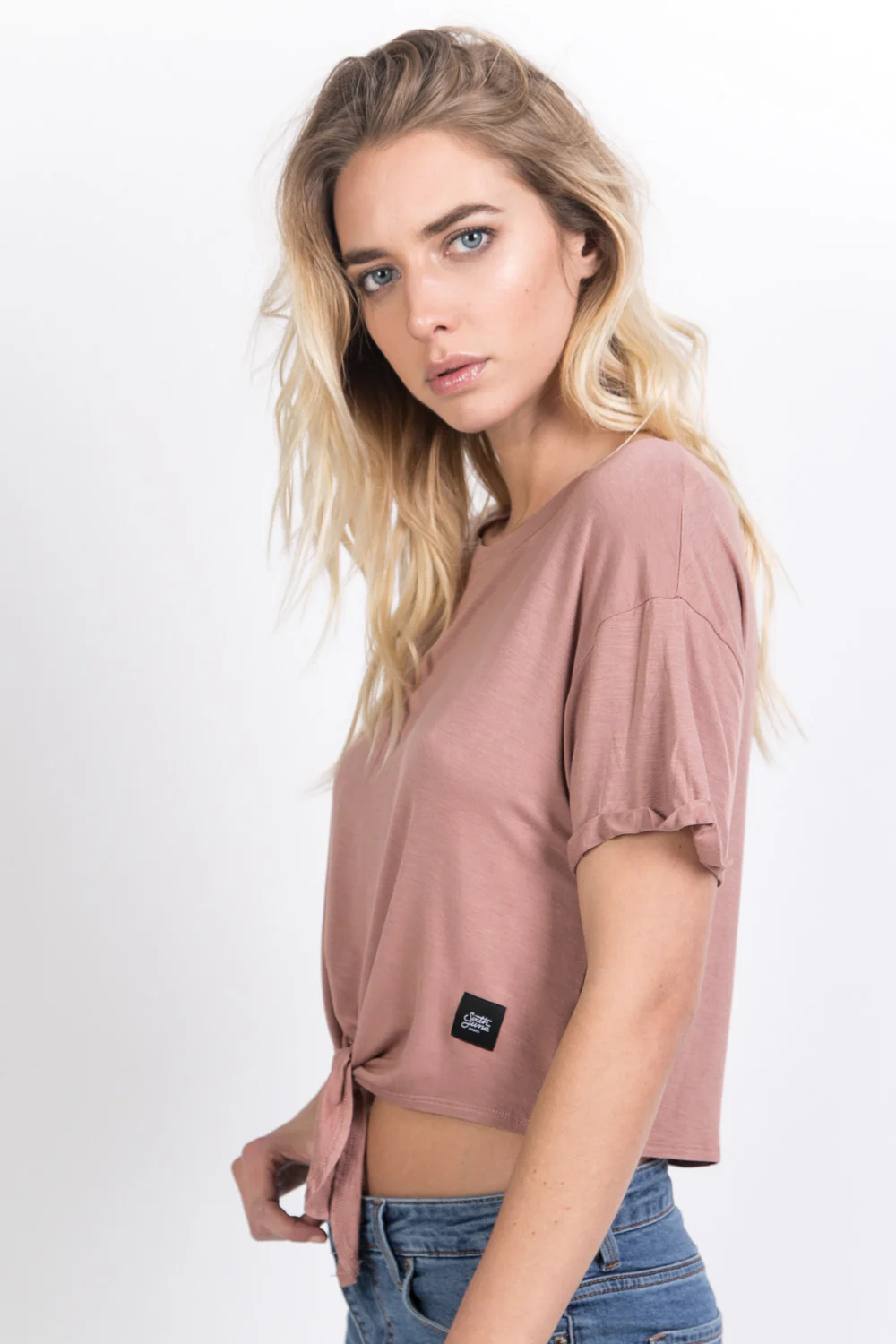 T-shirt crop top noeud beige - Image 6