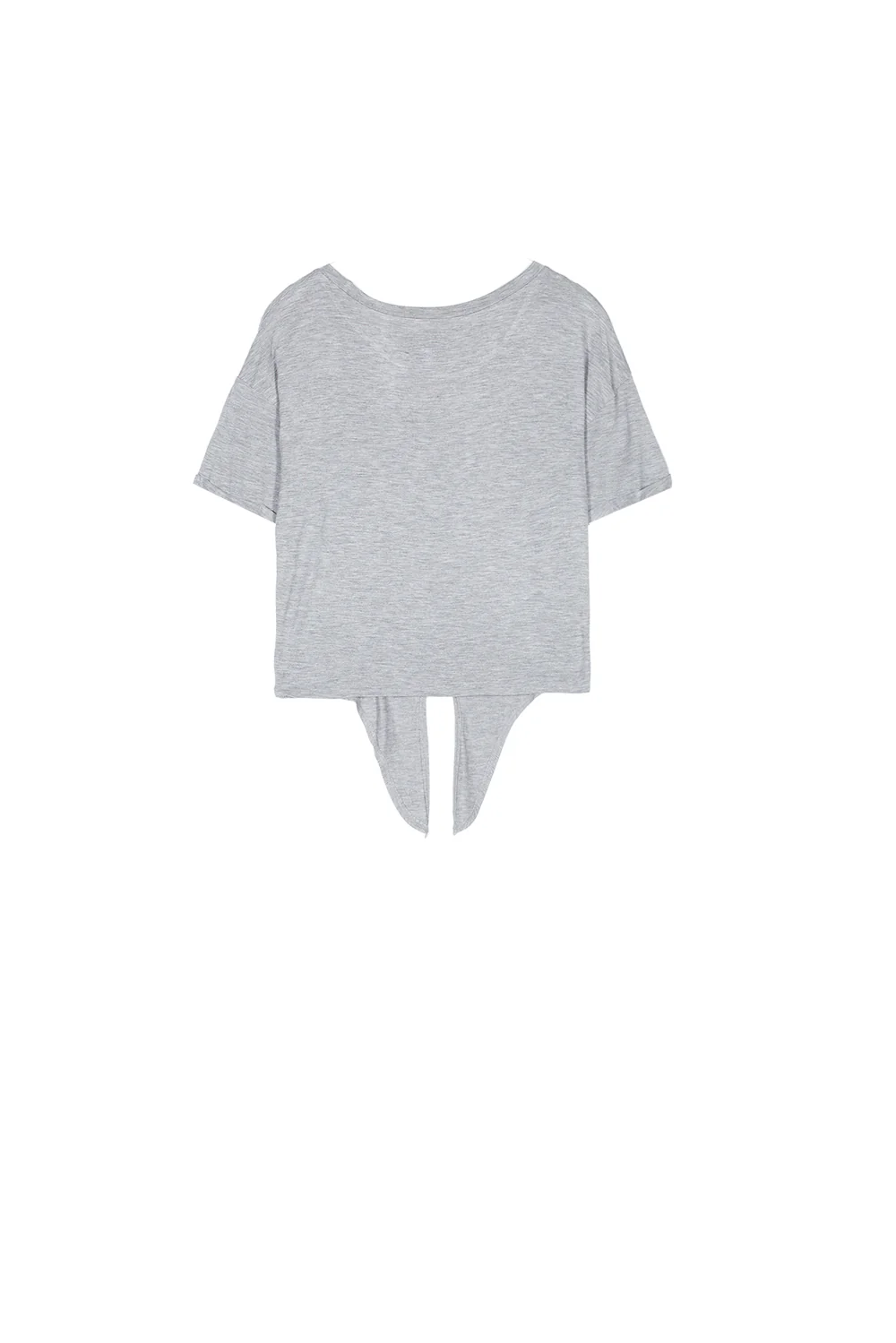 T-shirt crop top noeud gris - Image 8