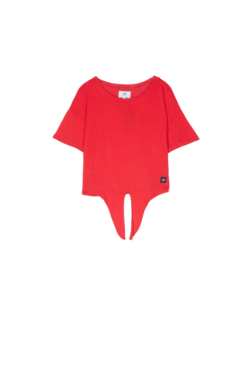 T-shirt crop top noeud rouge