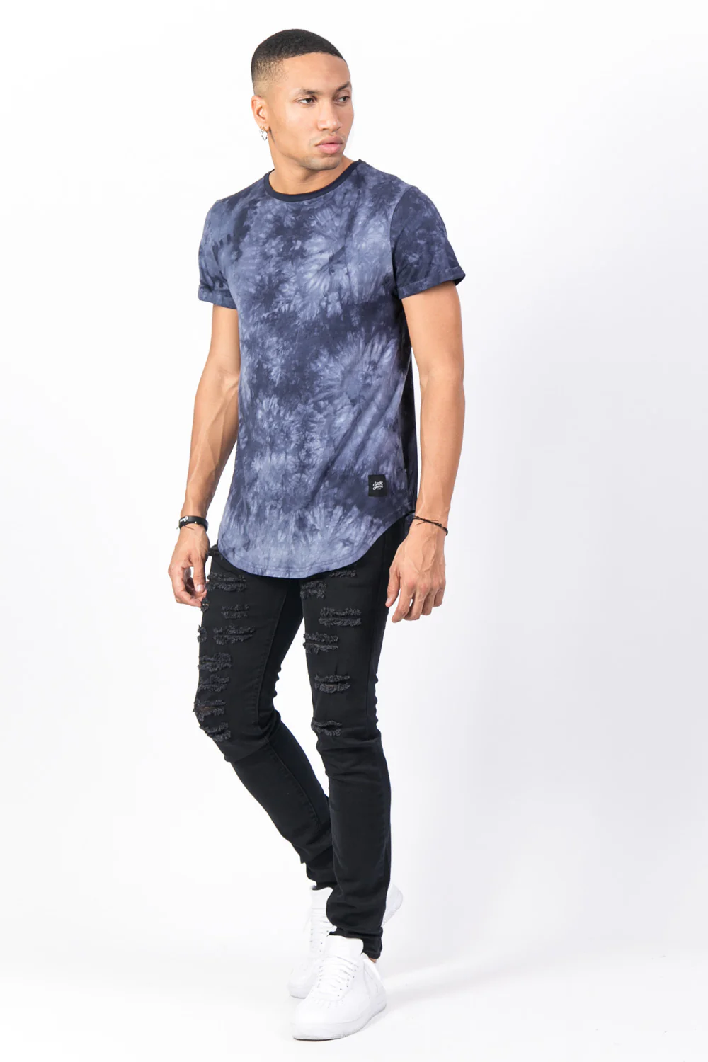 T-shirt délavé noir bleu - Image 4