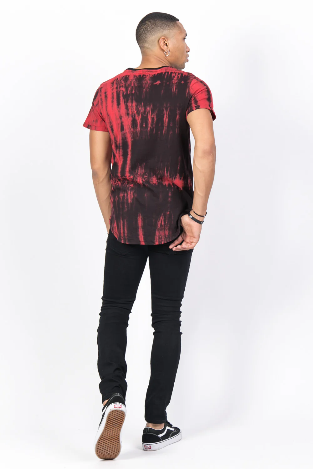 T-shirt délavé noir rouge - Image 3