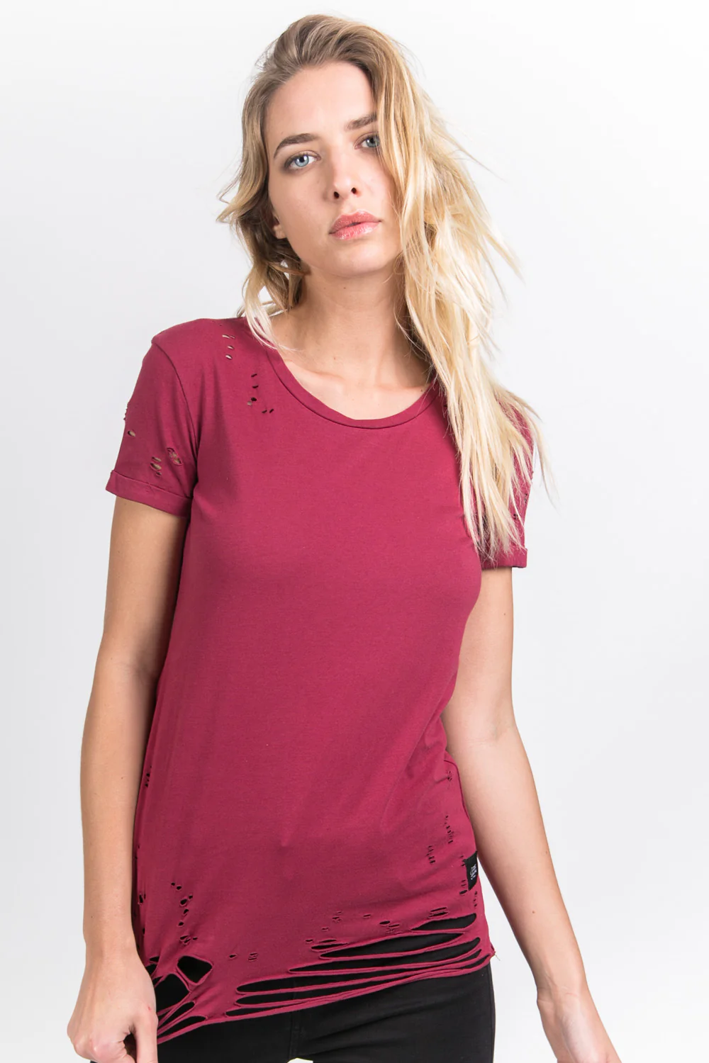 T-shirt destroy bordeaux - Image 5