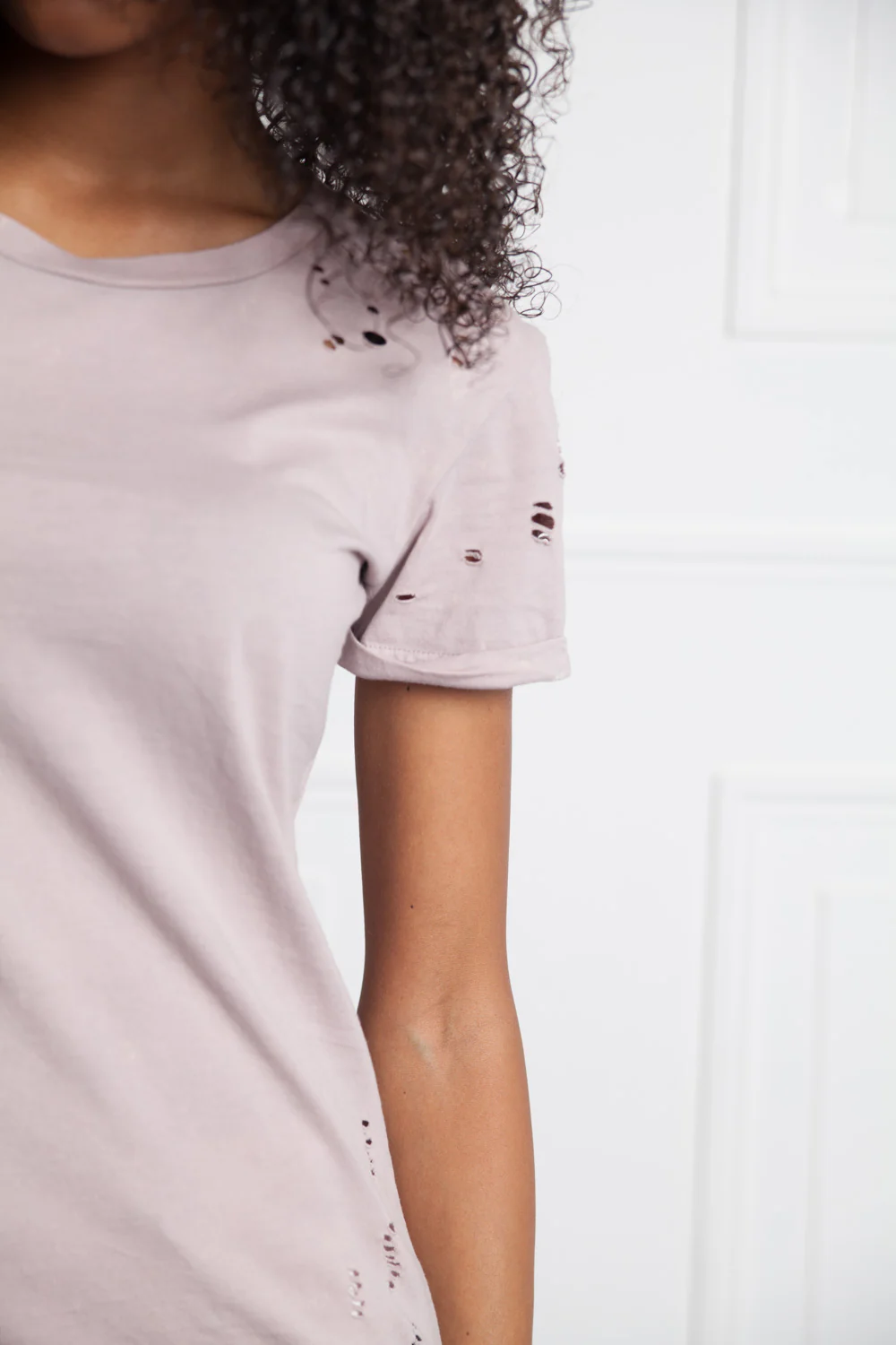 T-shirt destroy Femme rose W2370VTS - Image 5