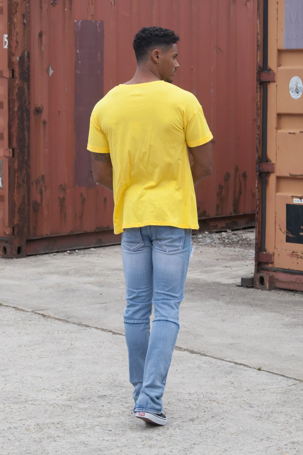 T-shirt épaules tombantes jaune - Image 3
