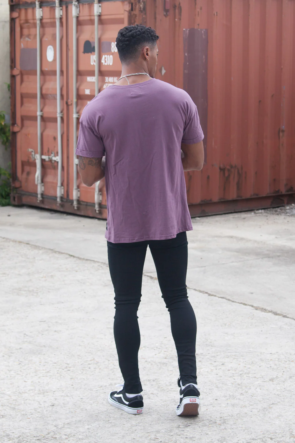T-shirt épaules tombantes violet - Image 3