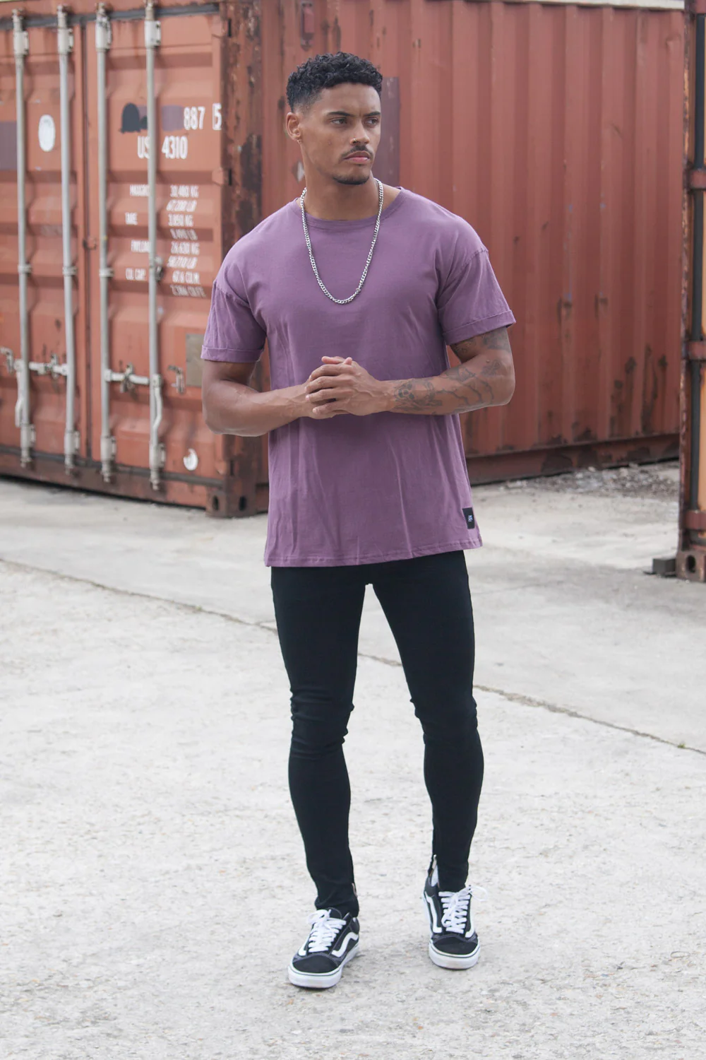 T-shirt épaules tombantes violet - Image 4