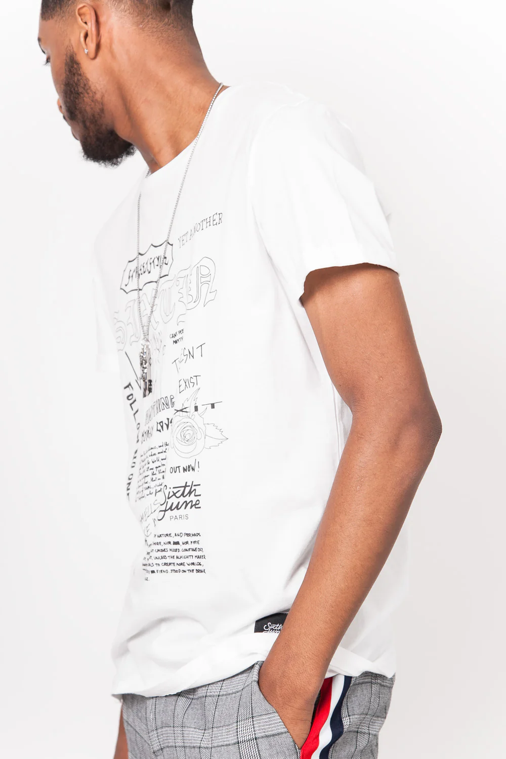 T-shirt grafitti gothique blanc - Image 3