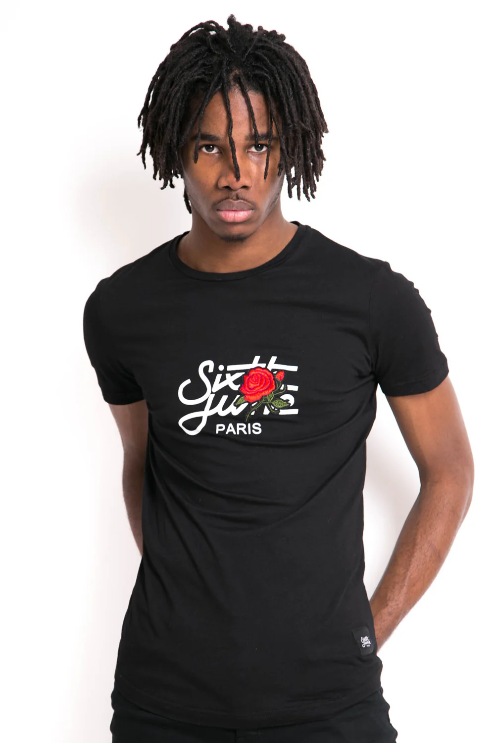 T-shirt grand logo patch rose noir - Image 2