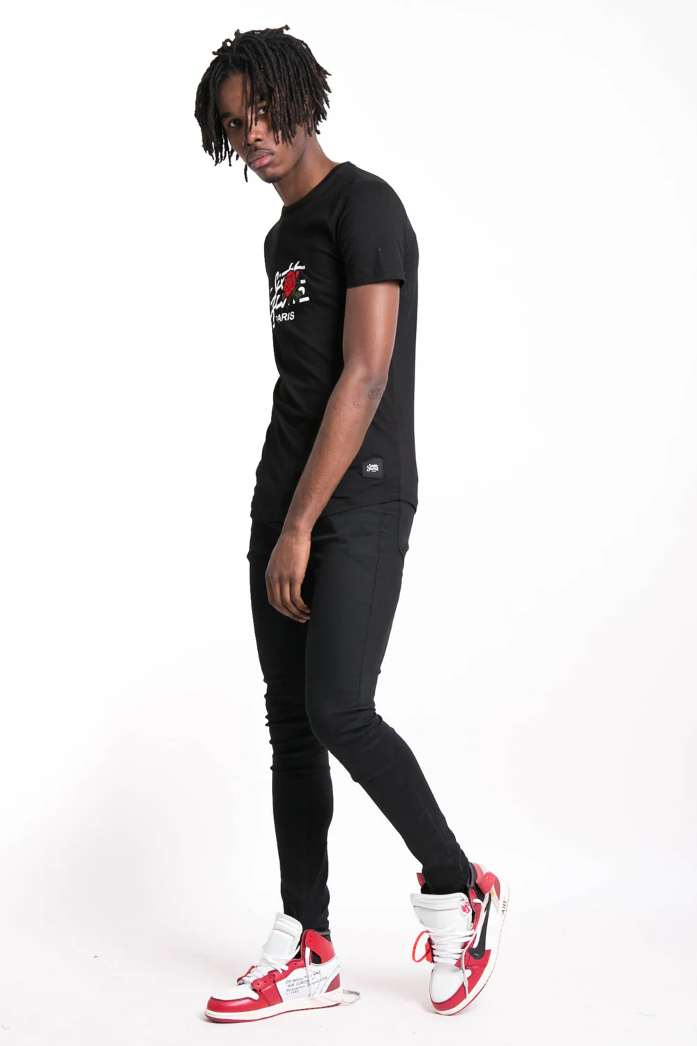 T-shirt grand logo patch rose noir - Image 5