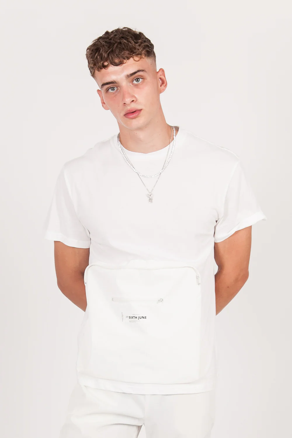 T-shirt réfléchissant grande poche blanc - Image 4