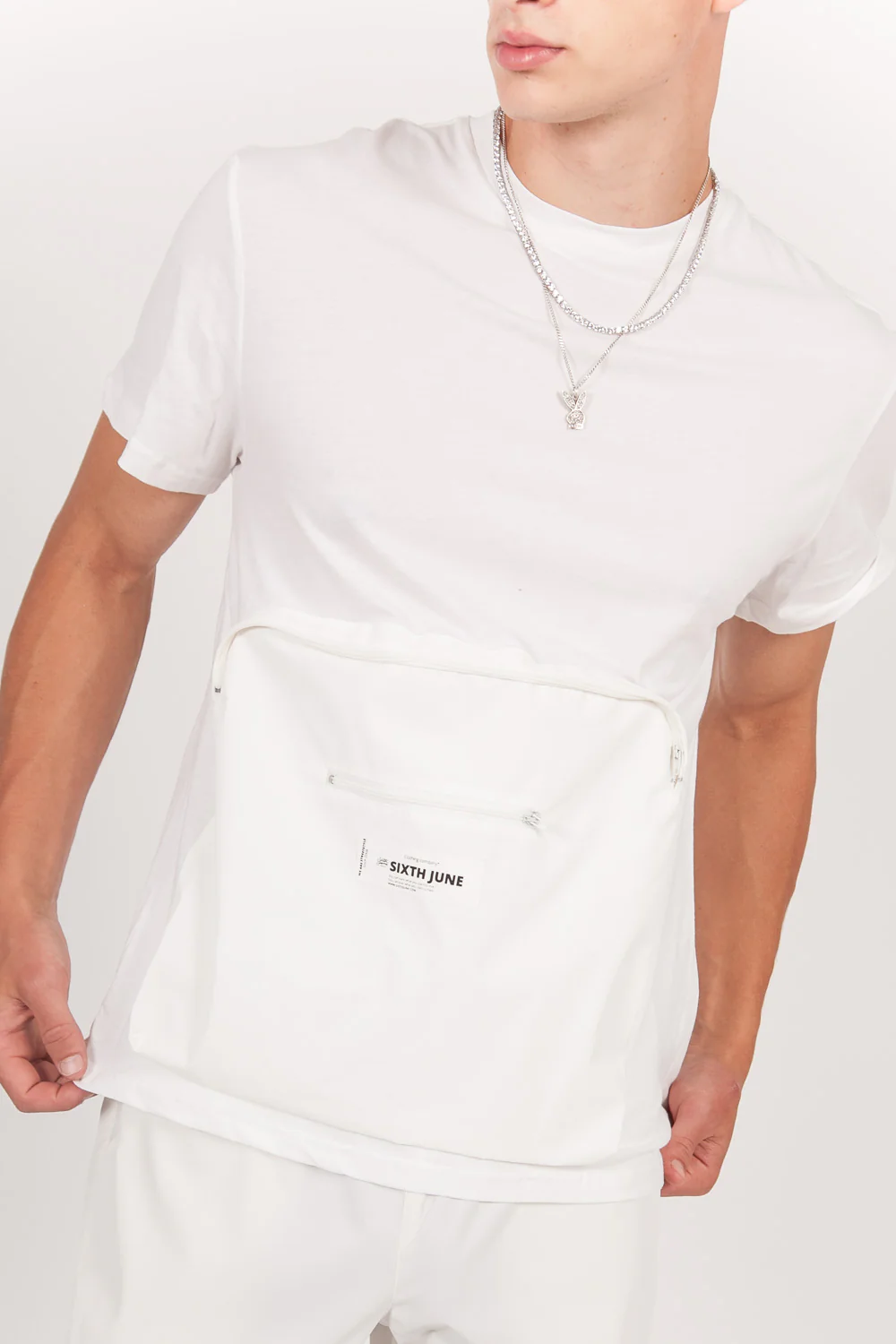 T-shirt réfléchissant grande poche blanc - Image 6