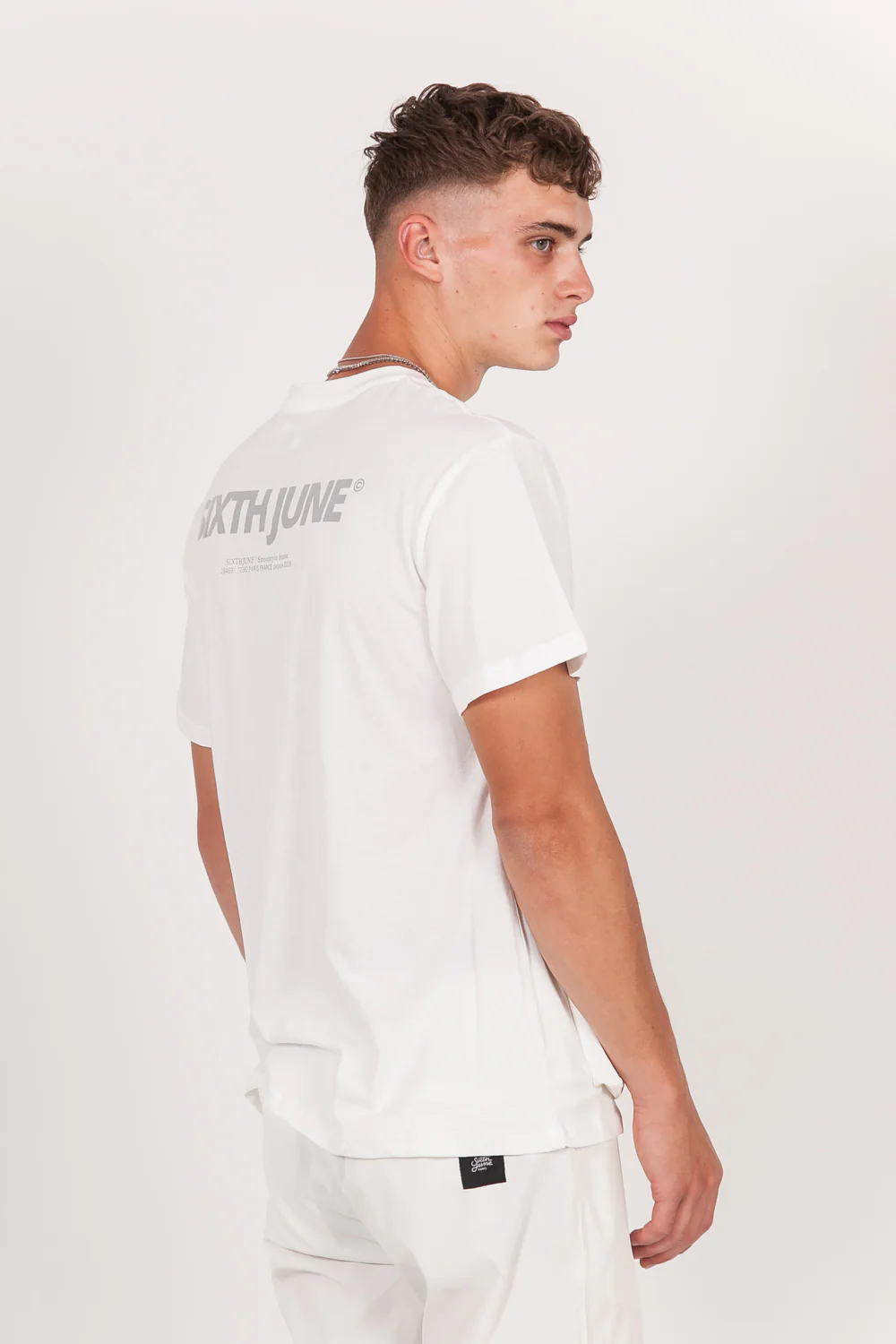 T-shirt réfléchissant grande poche blanc - Image 7