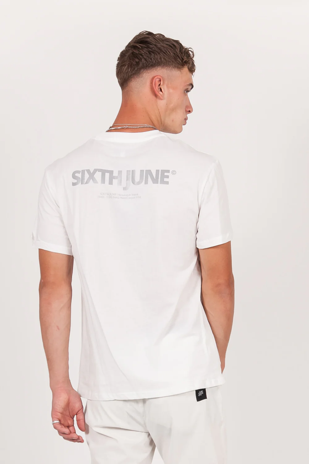 T-shirt réfléchissant grande poche blanc - Image 8