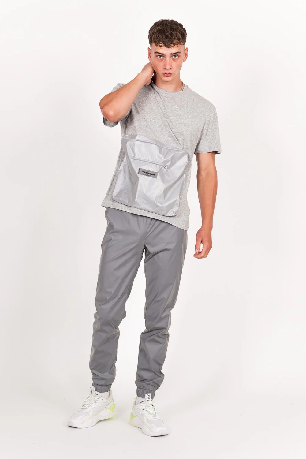 T-shirt réfléchissant grande poche gris - Image 9