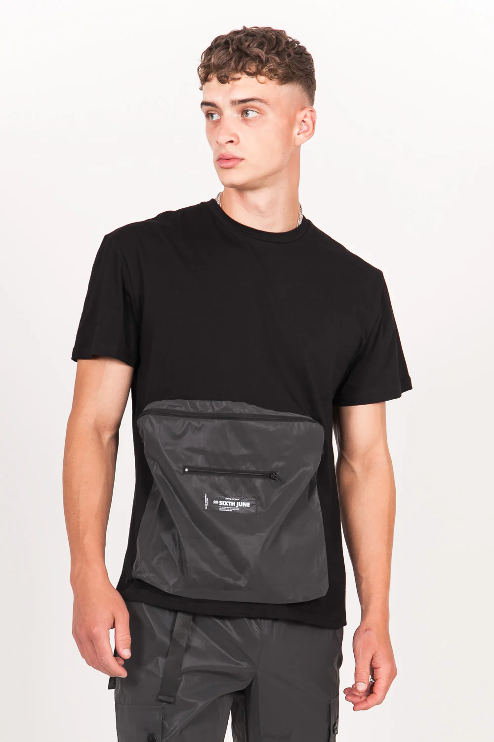 T-shirt réfléchissant grande poche noir - Image 3