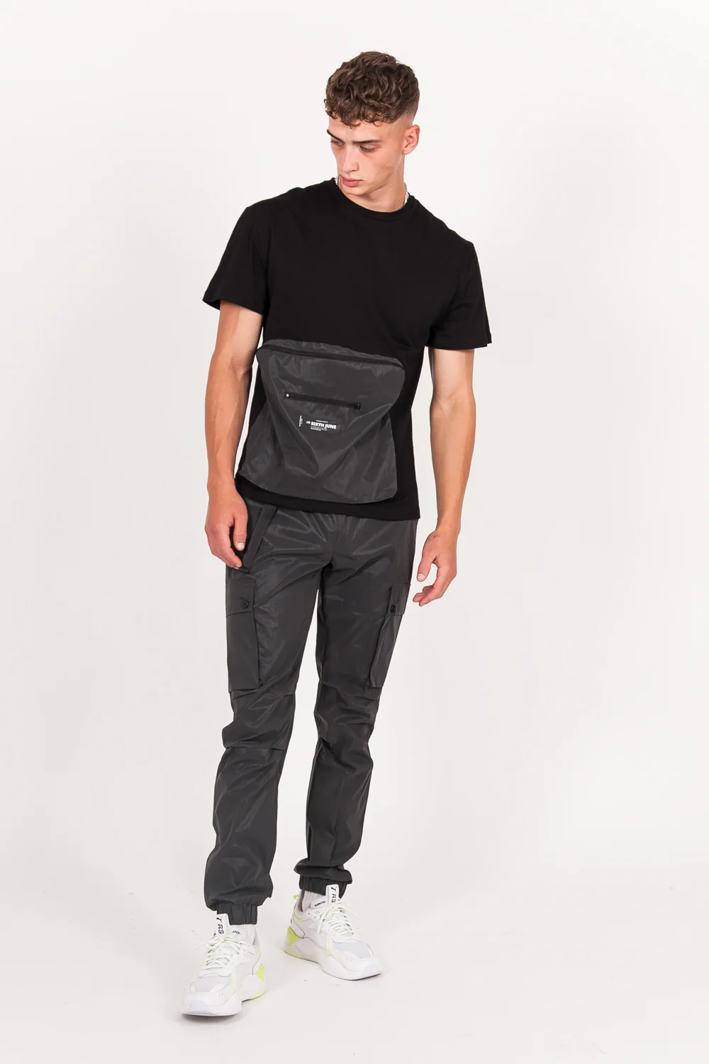 T-shirt réfléchissant grande poche noir - Image 7