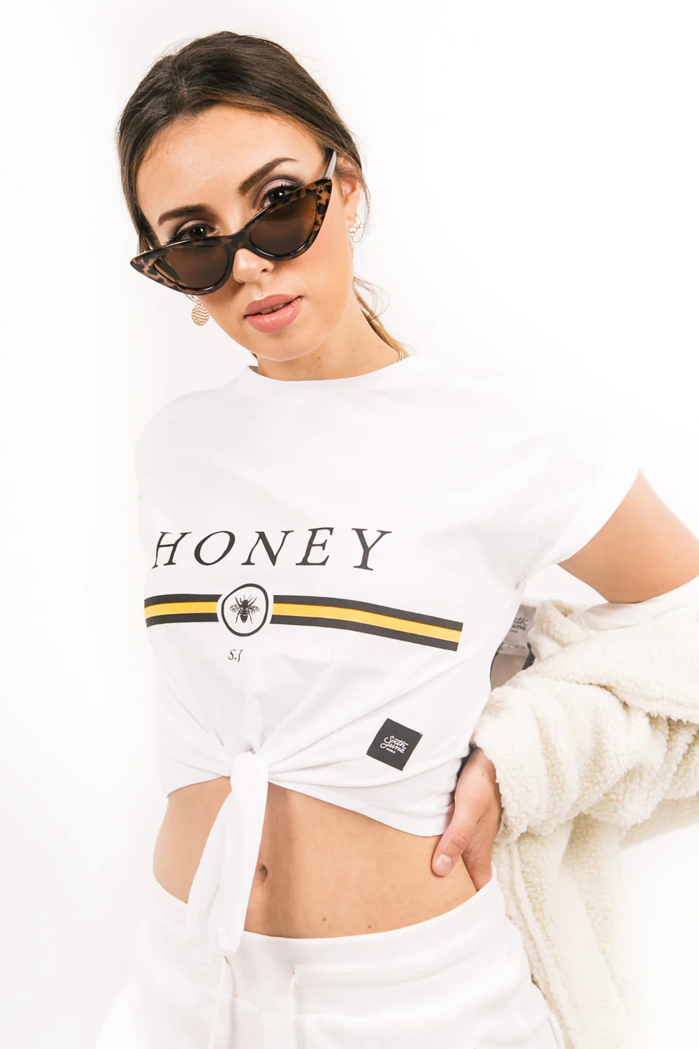 T-shirt Honey bande noeud Sixth June blanc - Image 2