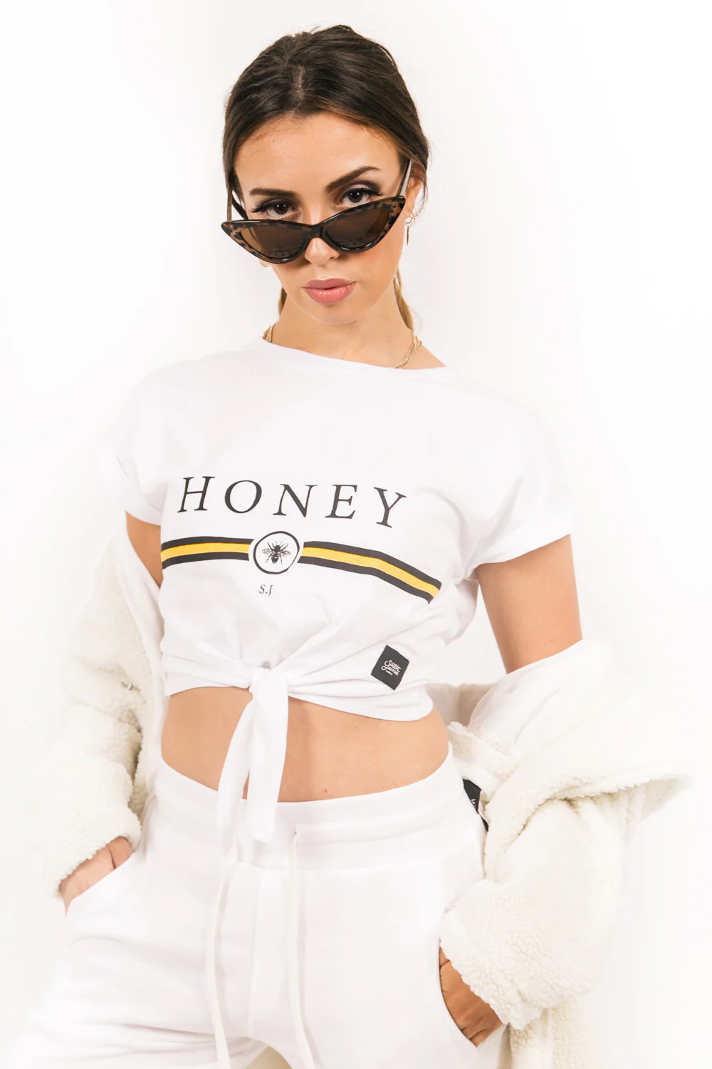 T-shirt Honey bande noeud Sixth June blanc - Image 3