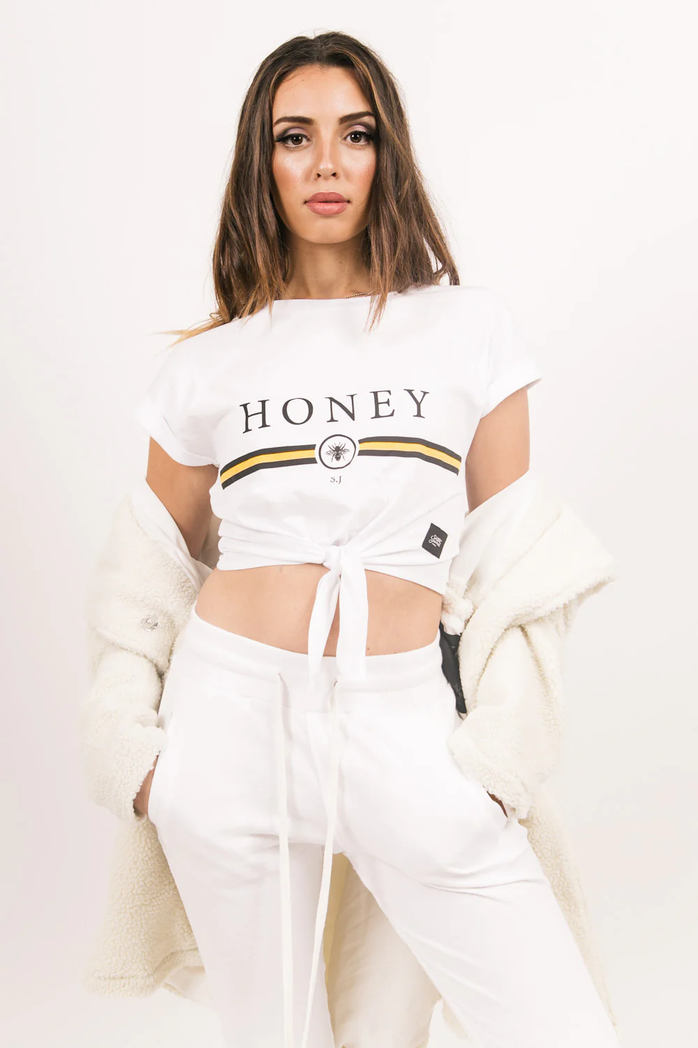 T-shirt Honey bande noeud Sixth June blanc - Image 4