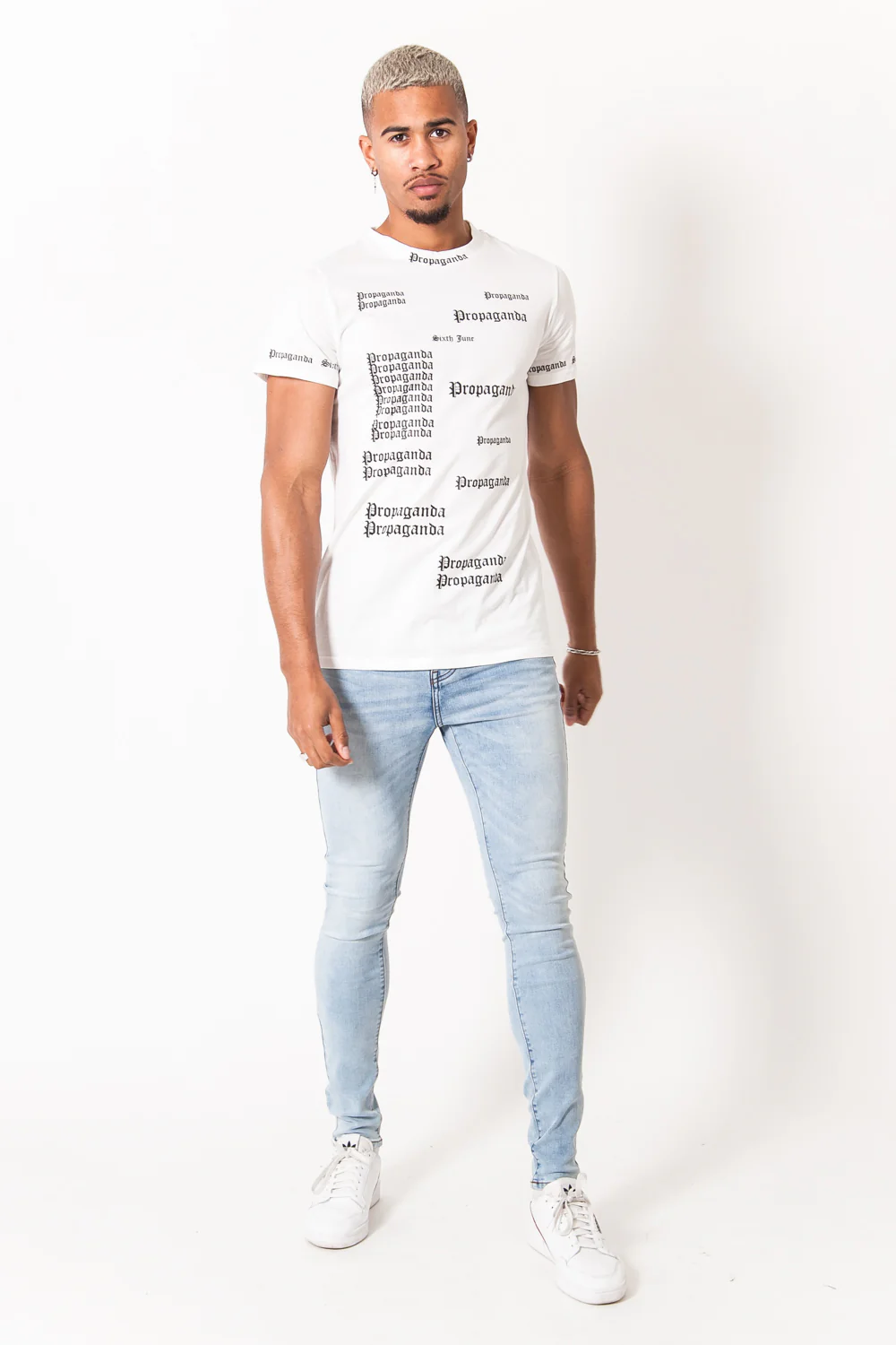 T-shirt imprimé Propaganda gothic blanc - Image 6