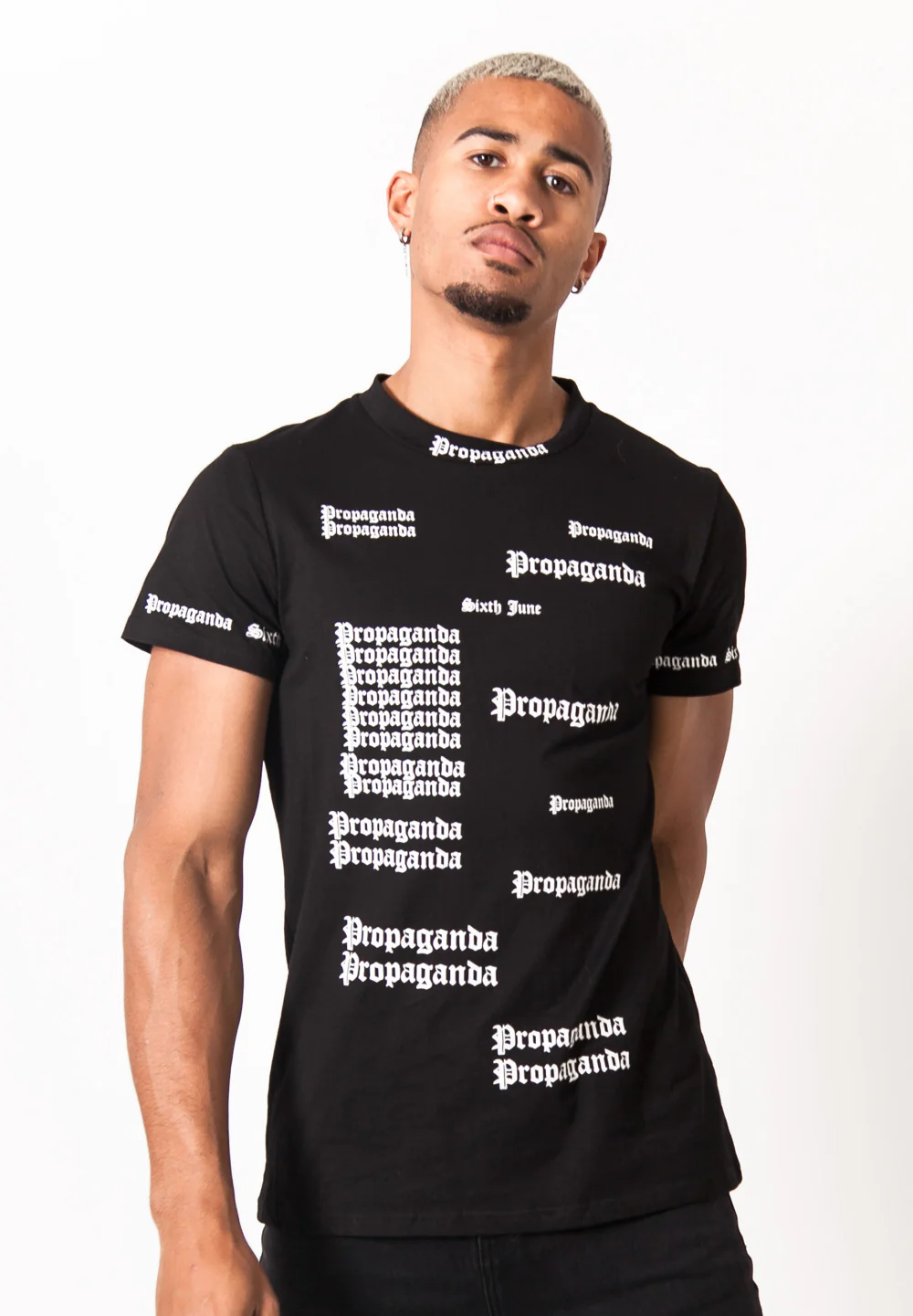 T-shirt imprimé Propaganda gothic noir - Image 2