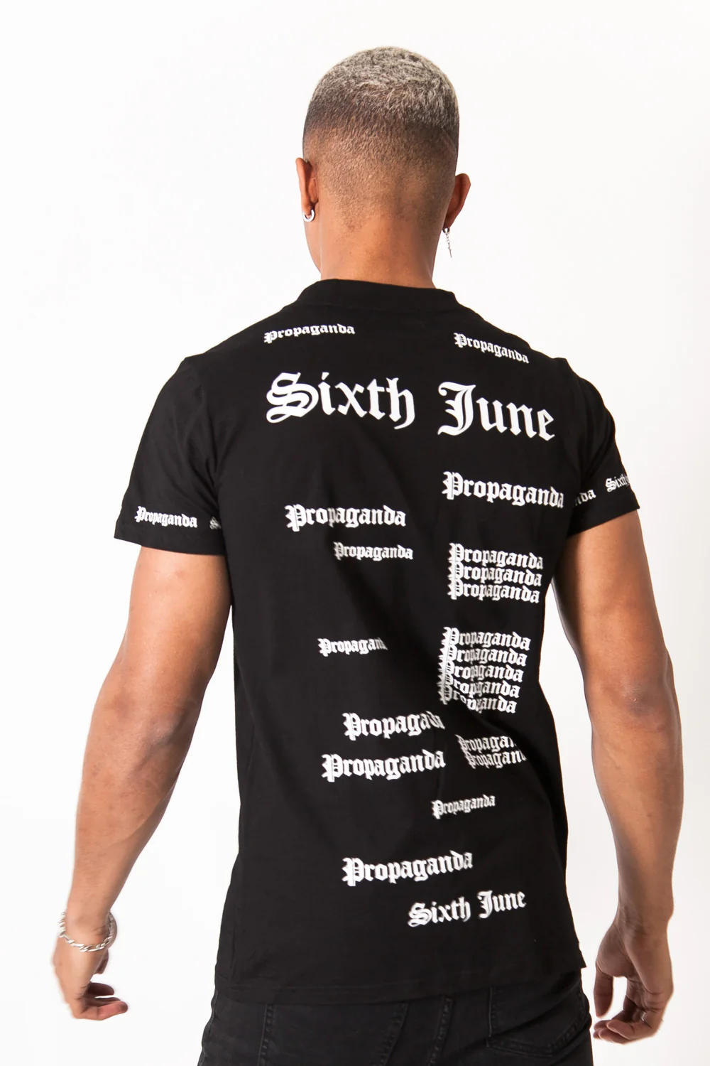 T-shirt imprimé Propaganda gothic noir - Image 5