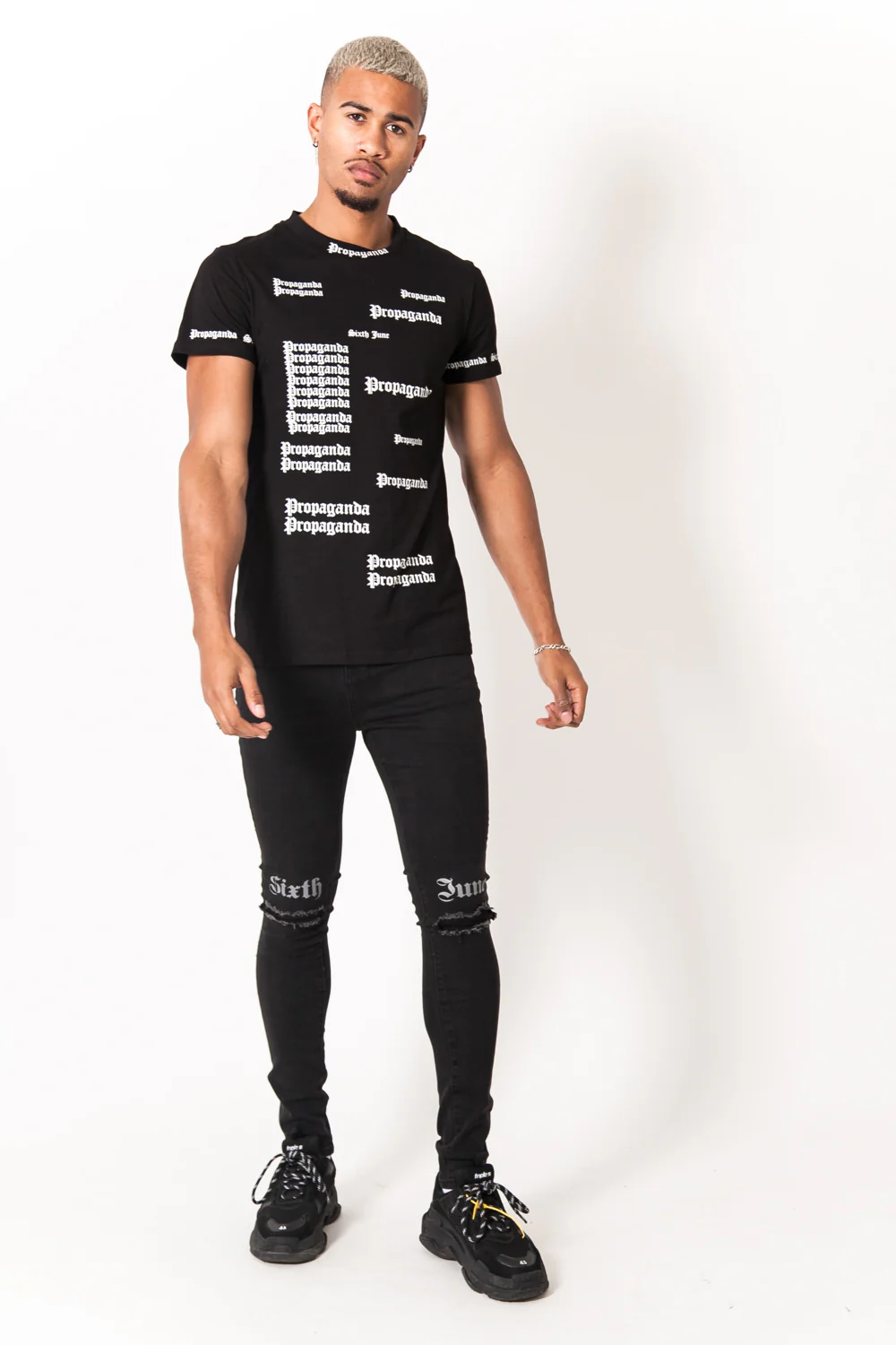 T-shirt imprimé Propaganda gothic noir - Image 6
