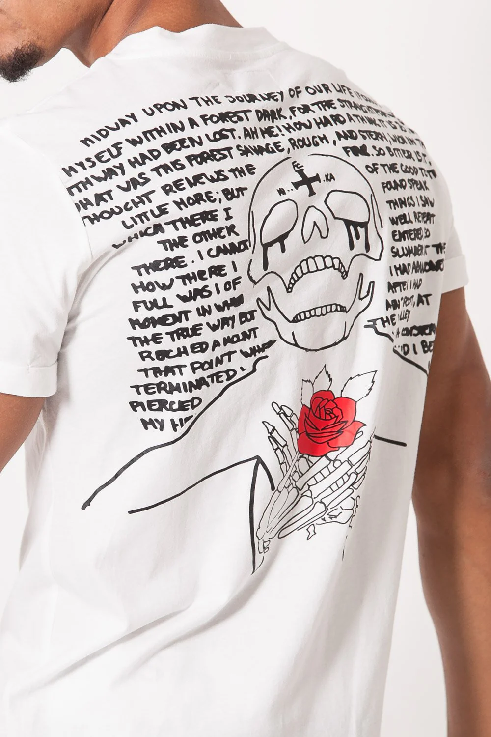 T-shirt imprimé tête de mort Blanc - Image 3