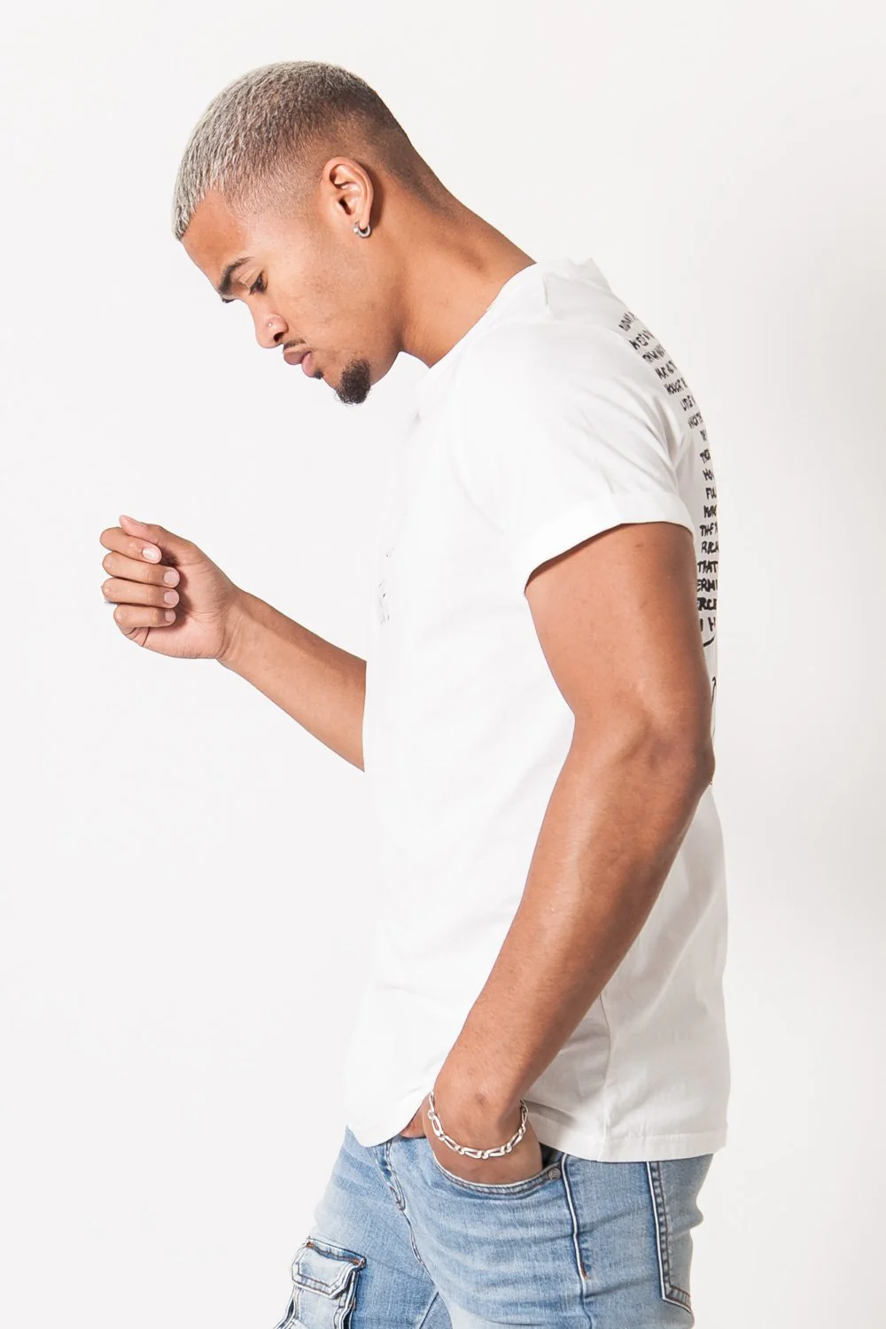 T-shirt imprimé tête de mort Blanc - Image 4