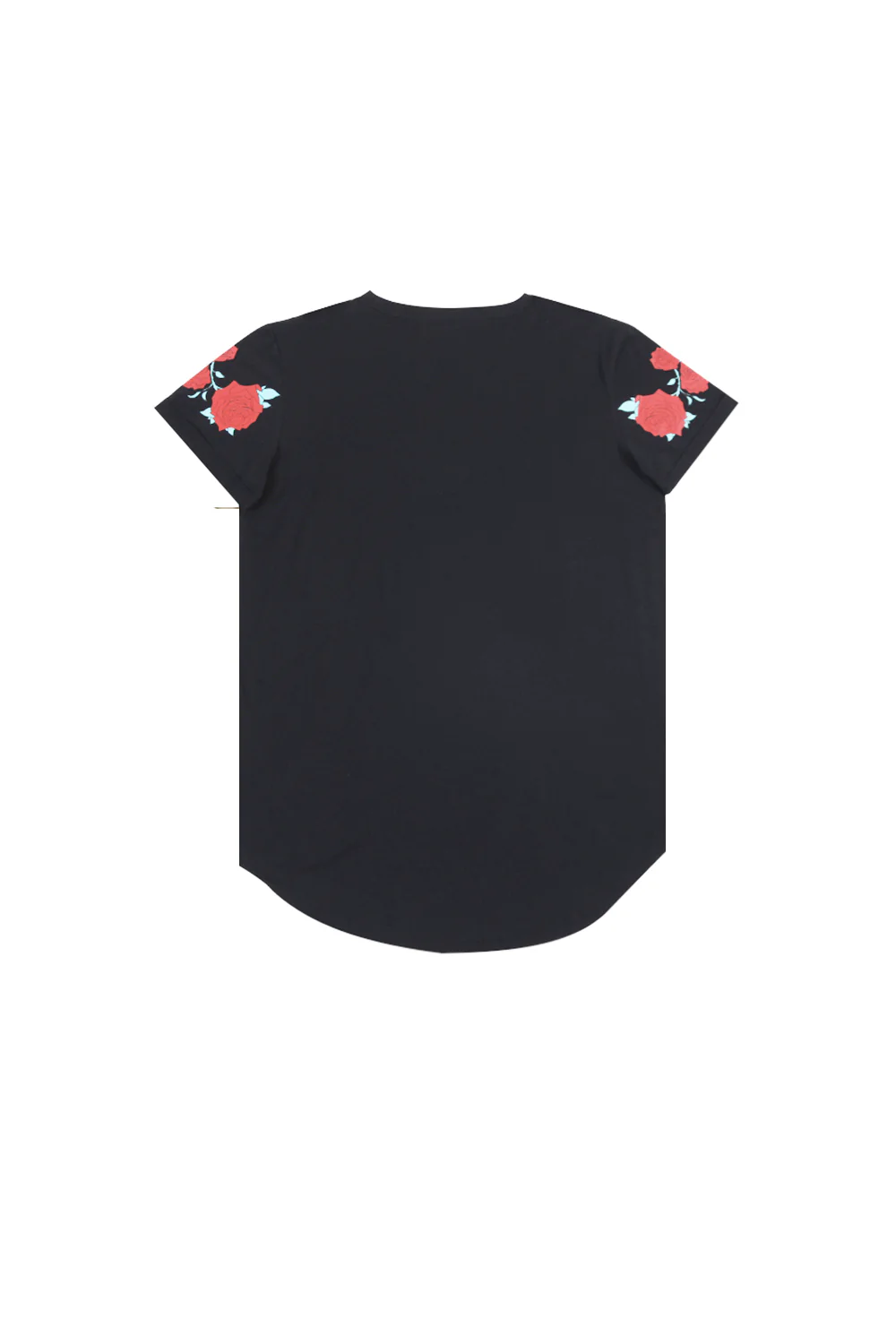 T-shirt roses flock print black M2525VTS - Image 8