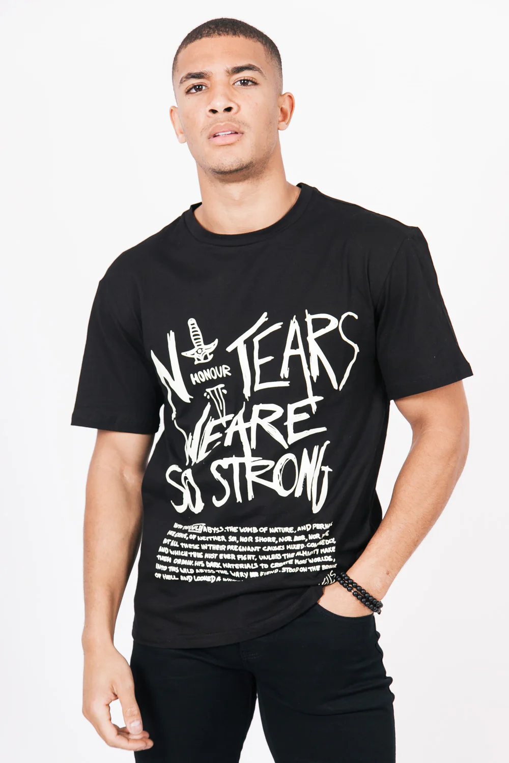 T-Shirt imprimés fluorescents noir - Image 2