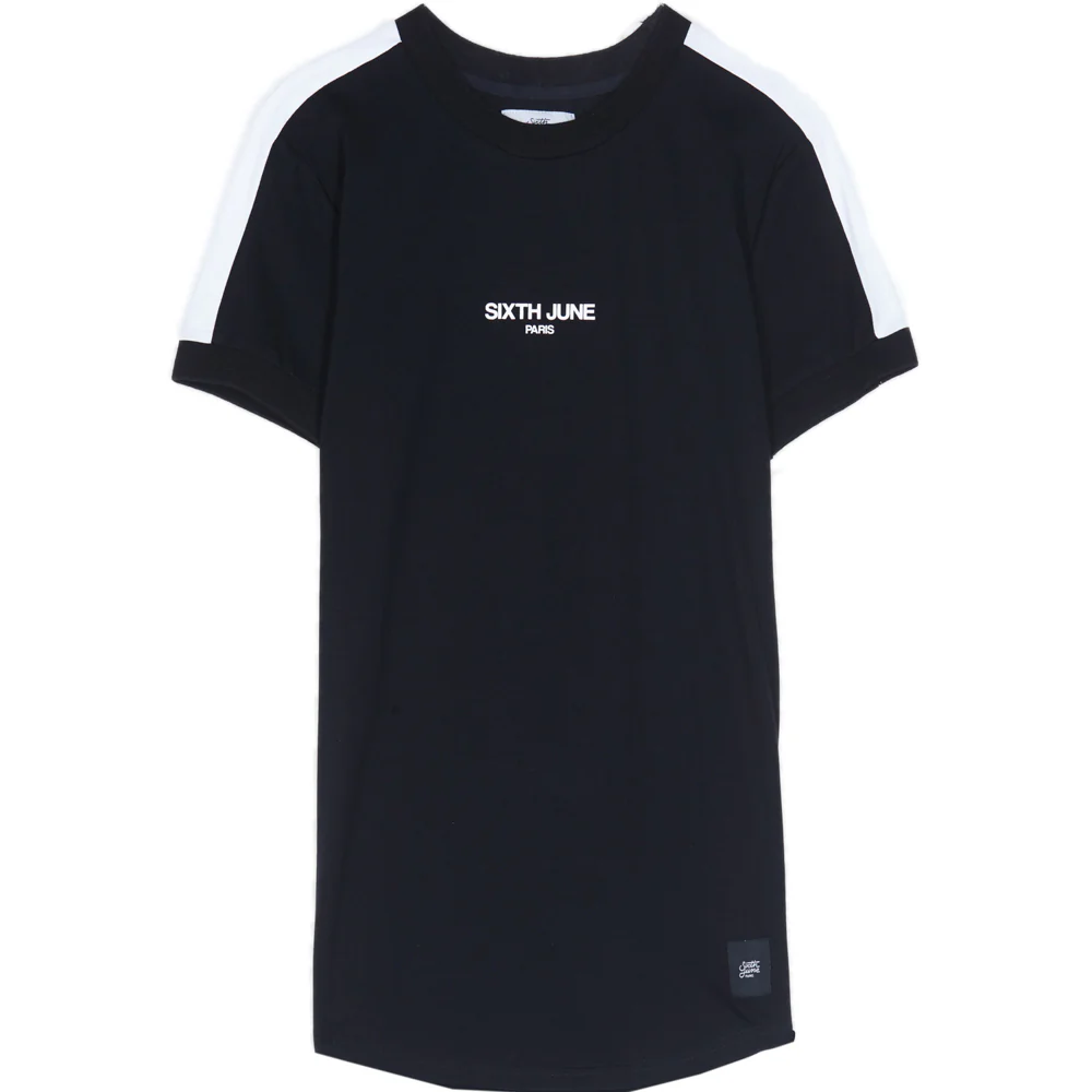 T-shirt logo bandes noir blanc