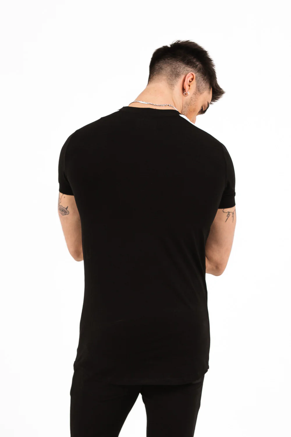 T-shirt logo bandes noir blanc - Image 5