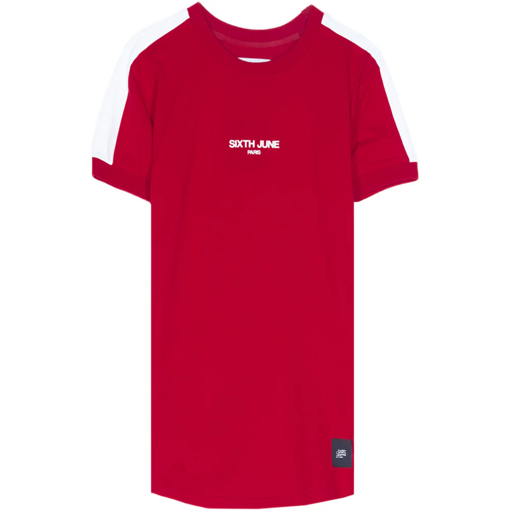 T-shirt logo bandes rouge