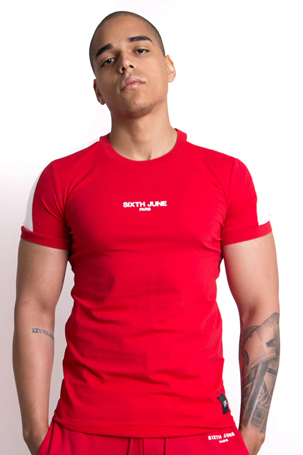 T-shirt logo bandes rouge - Image 2