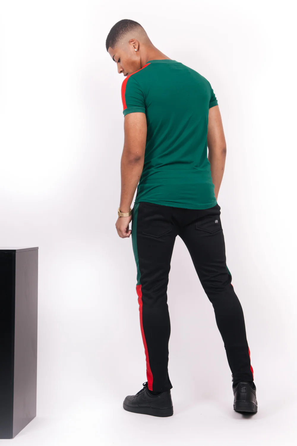 T-shirt logo bandes vert rouge - Image 4