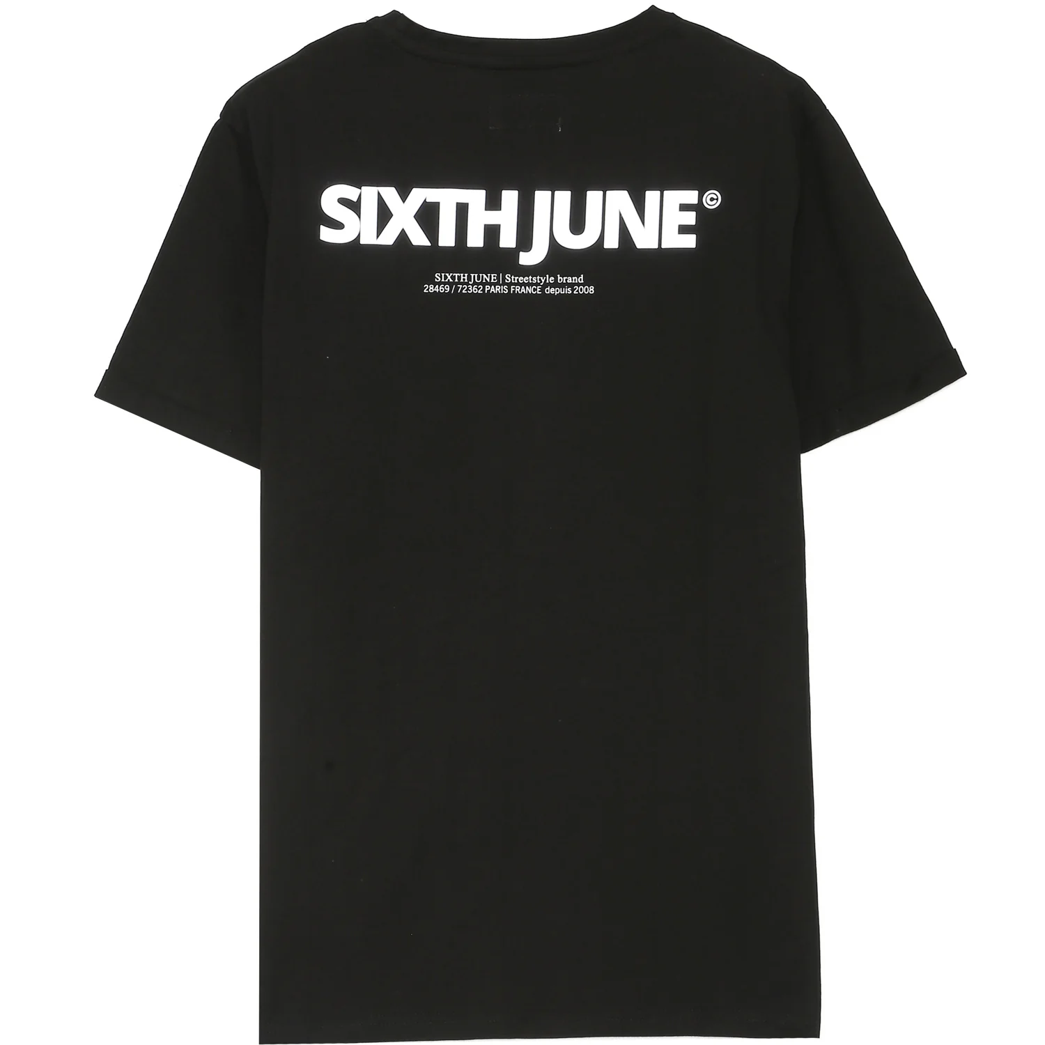 T-shirt logo réfléchissant arrière noir