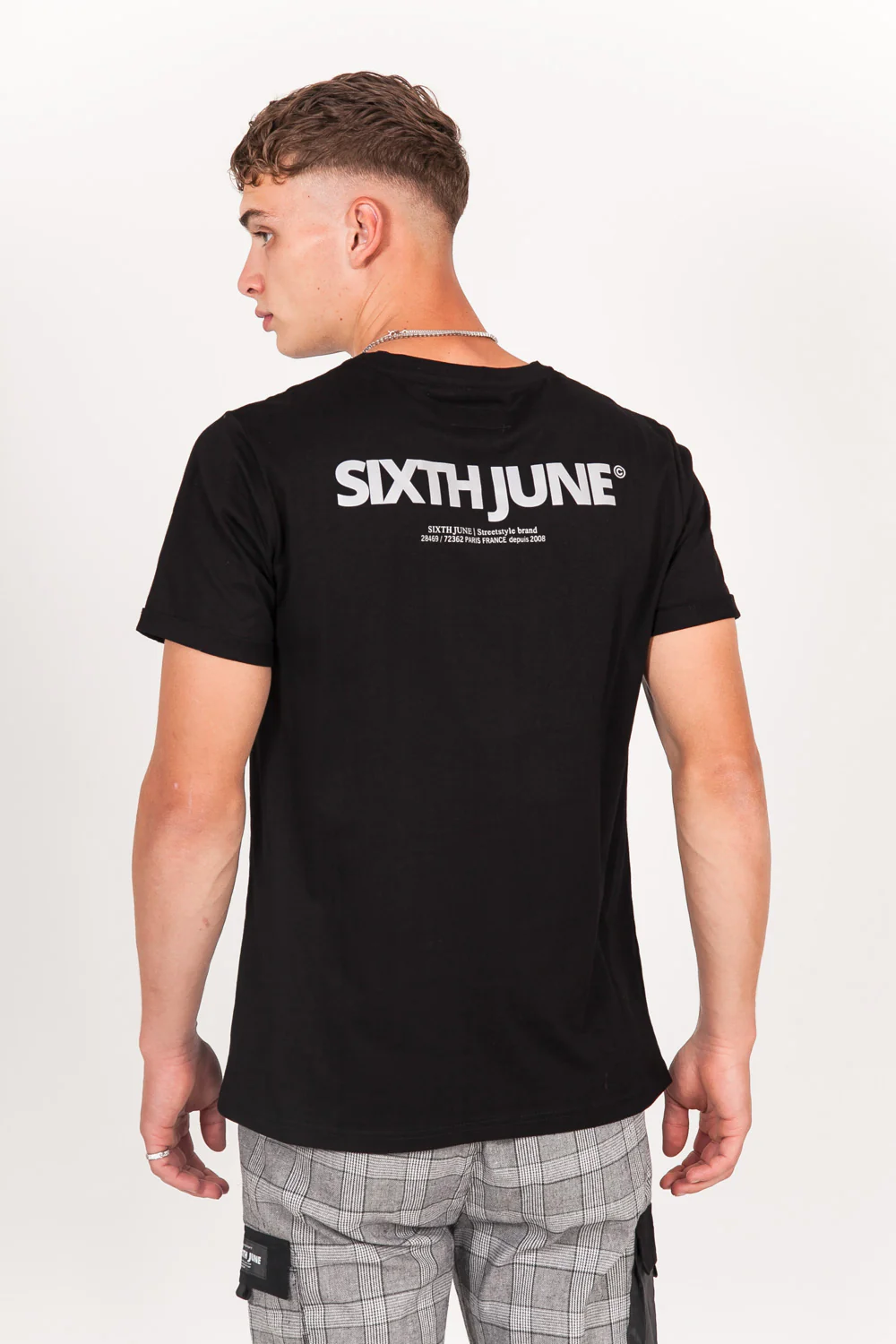 T-shirt logo réfléchissant arrière noir - Image 2