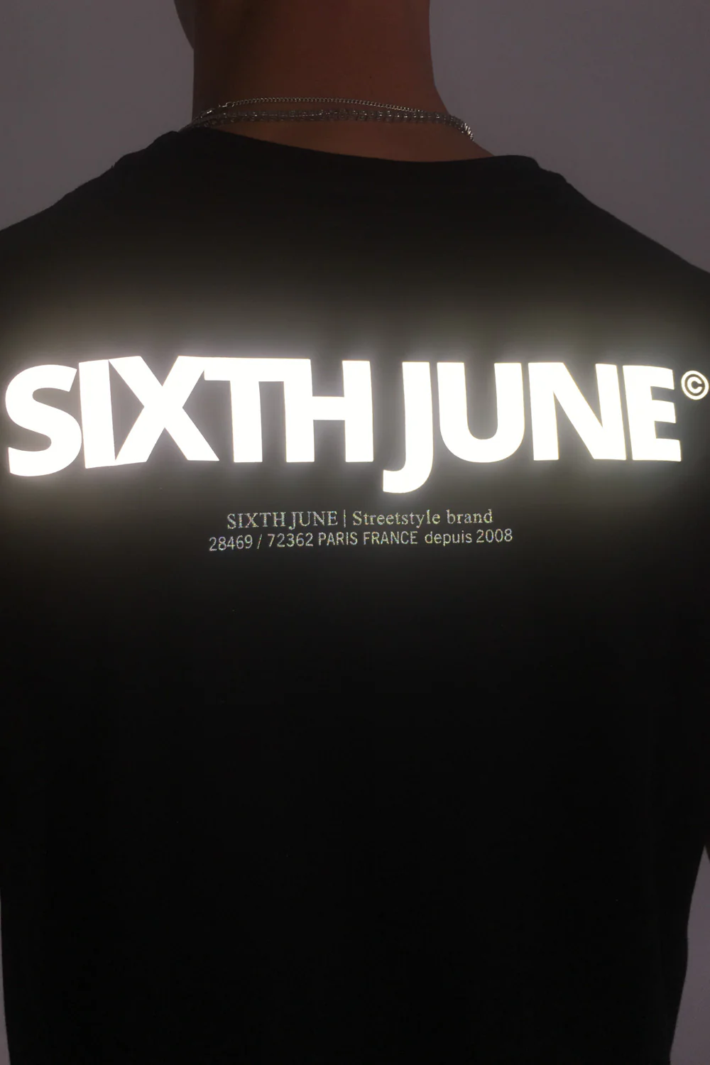 T-shirt logo réfléchissant arrière noir - Image 3