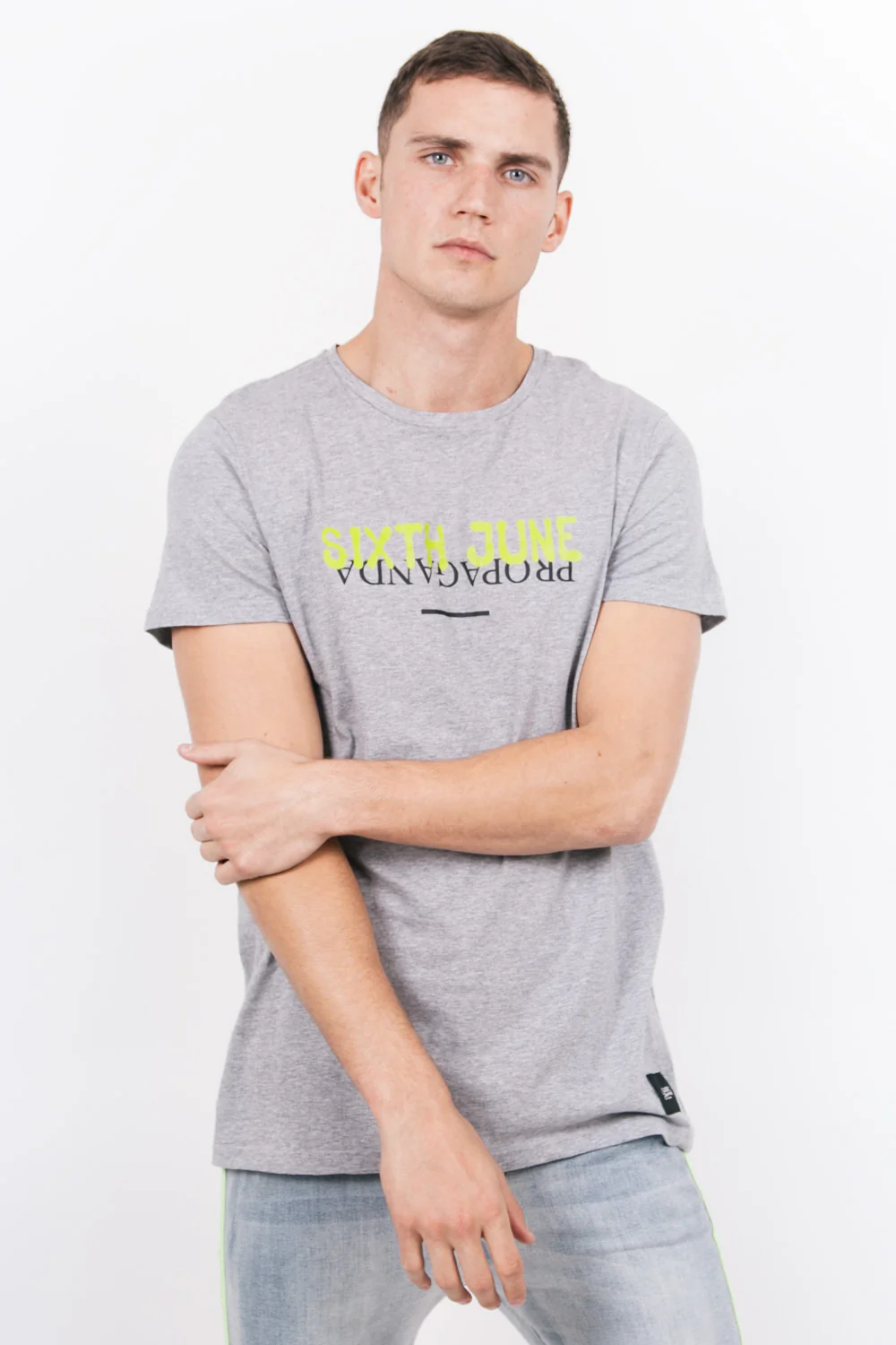T-shirt long Propaganda fluo gris - Image 2
